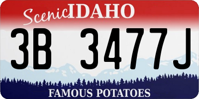 ID license plate 3B3477J