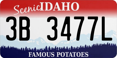 ID license plate 3B3477L