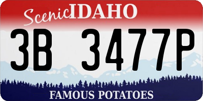 ID license plate 3B3477P