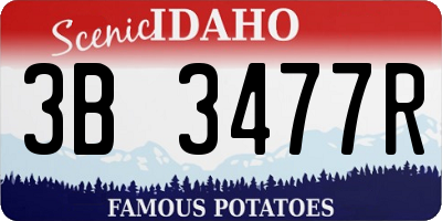 ID license plate 3B3477R