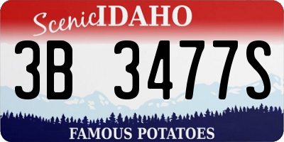ID license plate 3B3477S