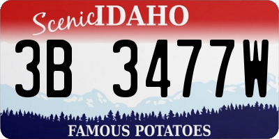 ID license plate 3B3477W