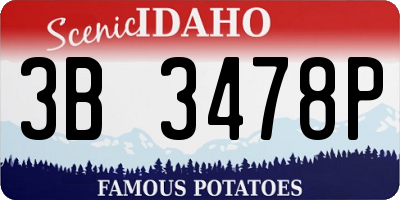 ID license plate 3B3478P