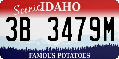 ID license plate 3B3479M