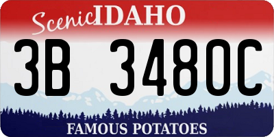 ID license plate 3B3480C