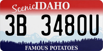 ID license plate 3B3480U