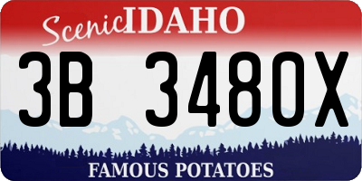 ID license plate 3B3480X