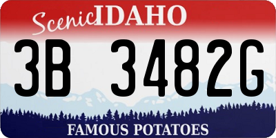 ID license plate 3B3482G