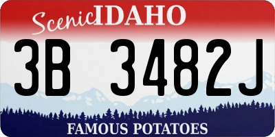 ID license plate 3B3482J