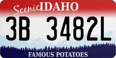 ID license plate 3B3482L