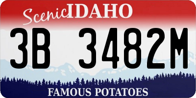 ID license plate 3B3482M