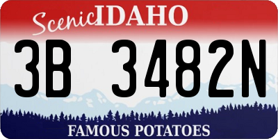 ID license plate 3B3482N