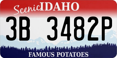 ID license plate 3B3482P