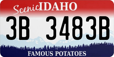 ID license plate 3B3483B