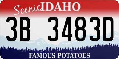 ID license plate 3B3483D
