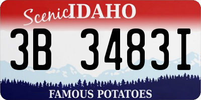 ID license plate 3B3483I