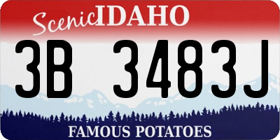 ID license plate 3B3483J
