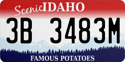 ID license plate 3B3483M