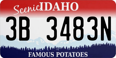 ID license plate 3B3483N