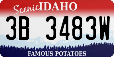 ID license plate 3B3483W