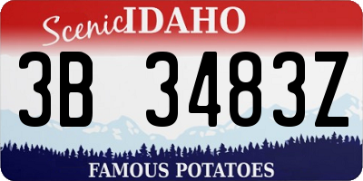 ID license plate 3B3483Z