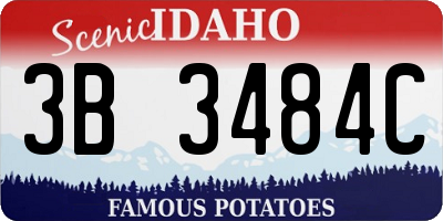 ID license plate 3B3484C