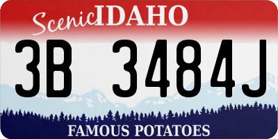ID license plate 3B3484J