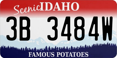 ID license plate 3B3484W