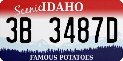 ID license plate 3B3487D