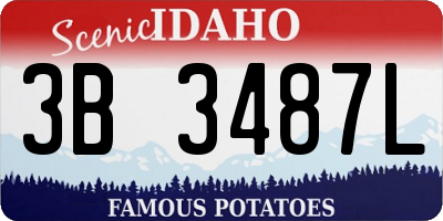 ID license plate 3B3487L