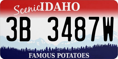 ID license plate 3B3487W
