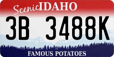 ID license plate 3B3488K