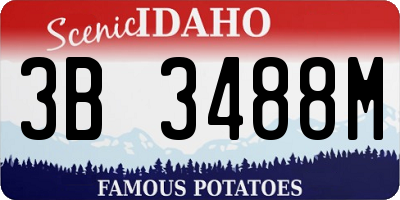 ID license plate 3B3488M