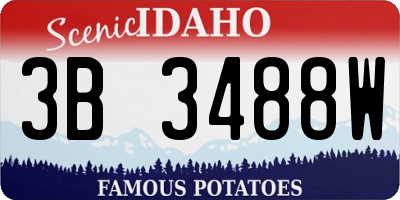 ID license plate 3B3488W