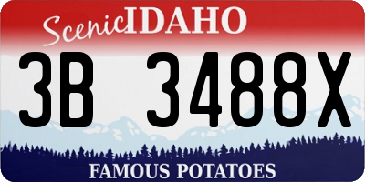 ID license plate 3B3488X