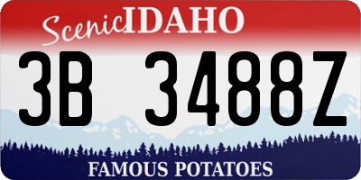 ID license plate 3B3488Z