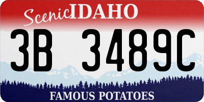 ID license plate 3B3489C