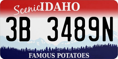 ID license plate 3B3489N
