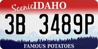 ID license plate 3B3489P
