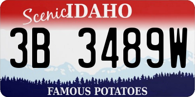 ID license plate 3B3489W
