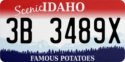 ID license plate 3B3489X