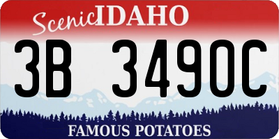 ID license plate 3B3490C