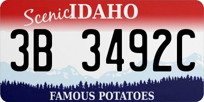 ID license plate 3B3492C