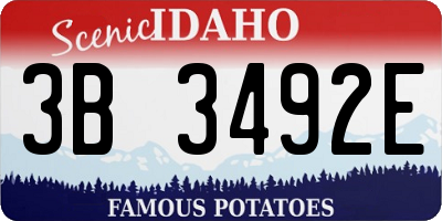 ID license plate 3B3492E