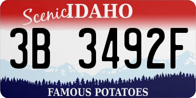 ID license plate 3B3492F