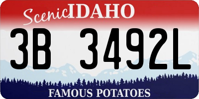 ID license plate 3B3492L