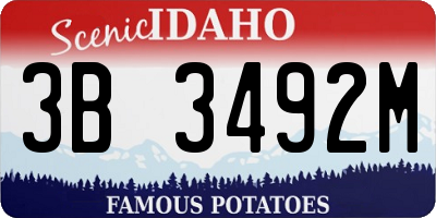 ID license plate 3B3492M