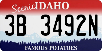 ID license plate 3B3492N