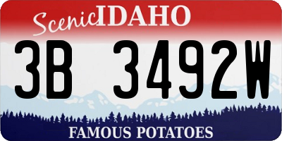 ID license plate 3B3492W