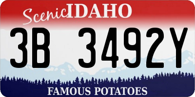 ID license plate 3B3492Y